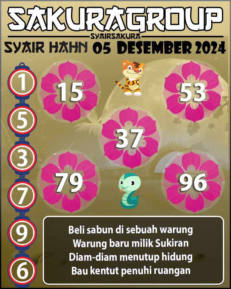 PREDIKSI SYAIR TOGEL HAHN 05 DESEMBER 2024