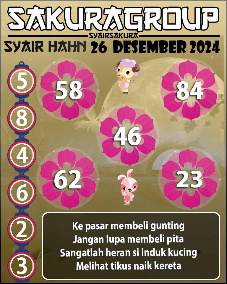 PREDIKSI SYAIR TOGEL HAHN 26 DESEMBER 2024