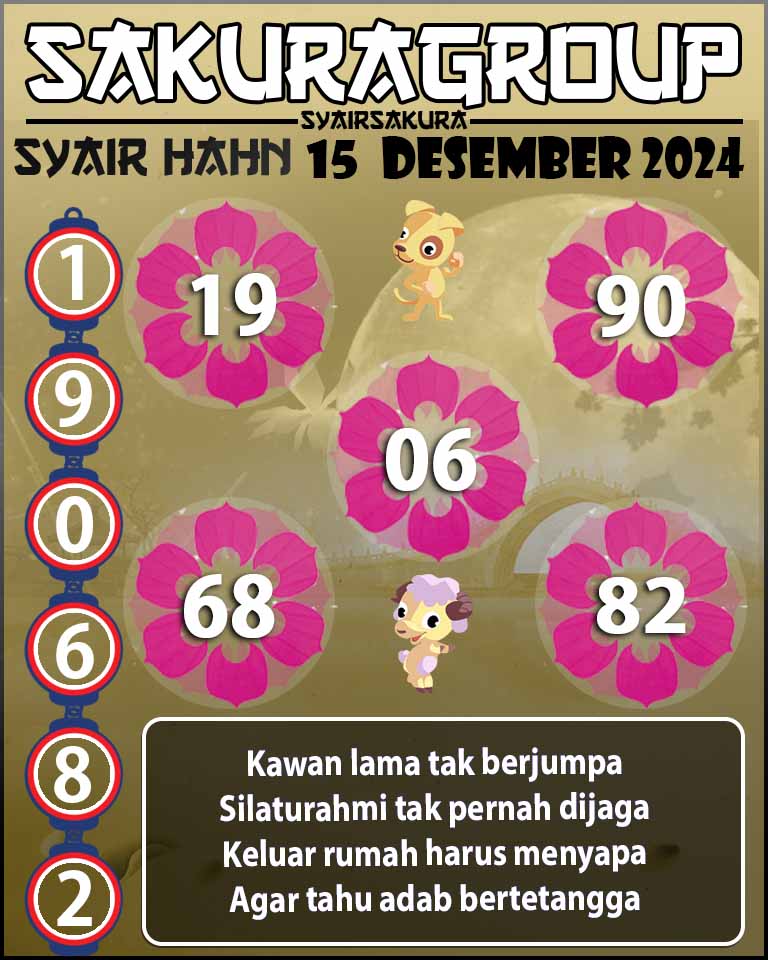 PREDIKSI SYAIR TOGEL HAHN 15 DESEMBER 2024